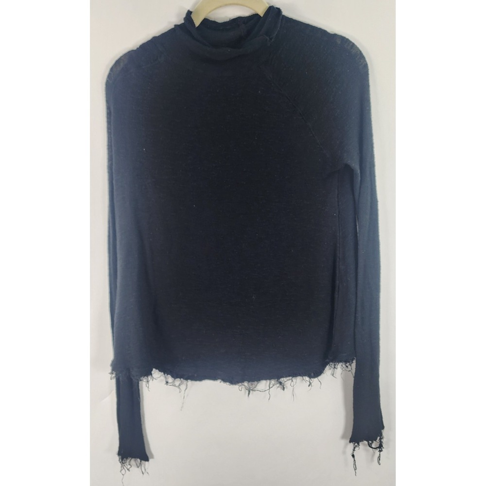 Intimately Free People Turtleneck Women's S Black Gothic Fairycore Semi Sheer
